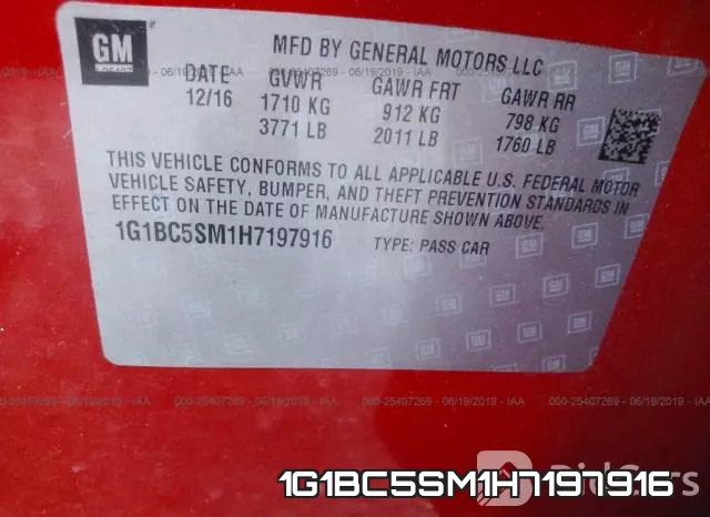 1G1BC5SM1H7197916 фото 10