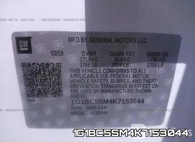 1G1BC5SM4K7153044 фото 10