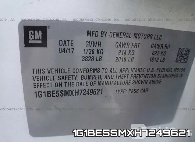 1G1BE5SMXH7249621 фото 10