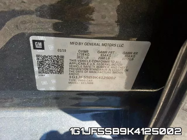 1G1JF5SB9K4125002 фото 2