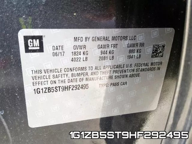 1G1ZB5ST9HF292495 фото 2