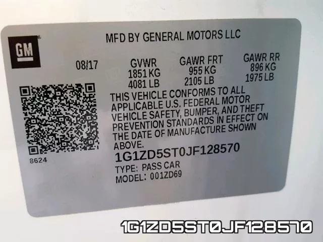 1G1ZD5ST0JF128570 фото 2