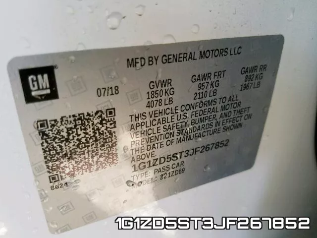 1G1ZD5ST3JF267852 фото 2