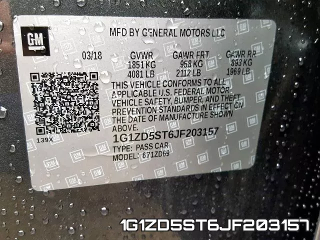 1G1ZD5ST6JF203157 фото 2