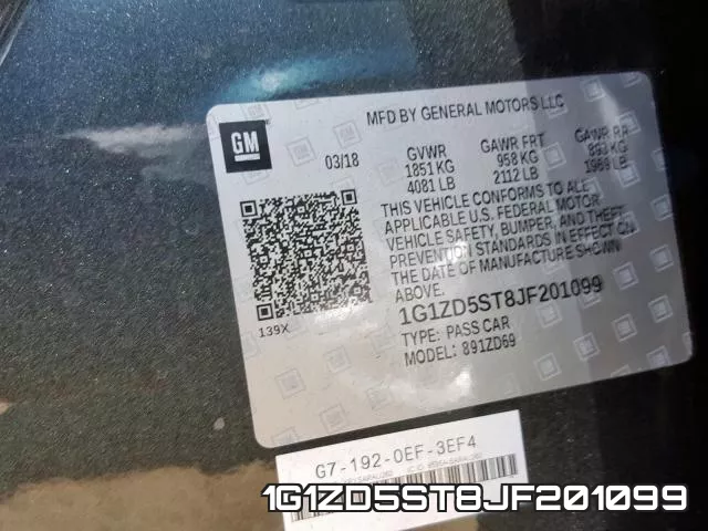 1G1ZD5ST8JF201099 фото 2