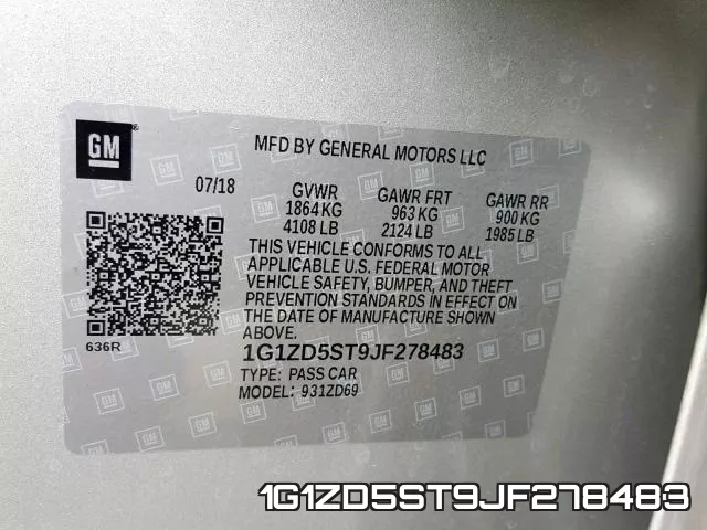 1G1ZD5ST9JF278483 фото 2