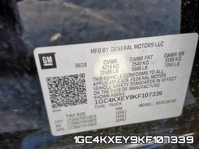 1GC4KXEY9KF107339 фото 2