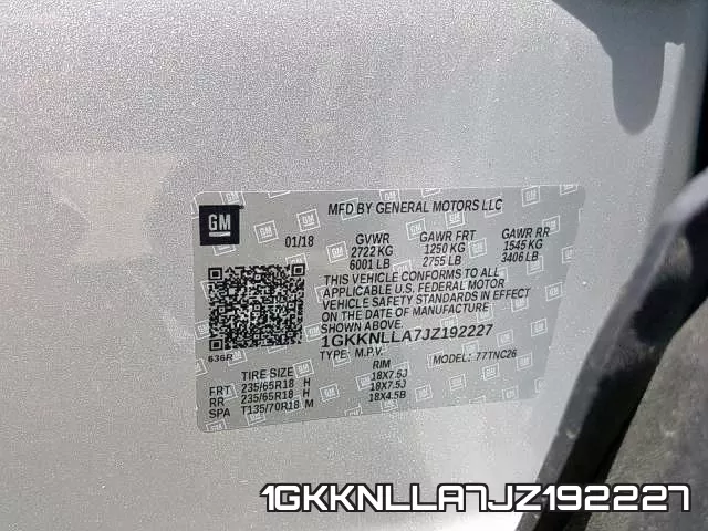 1GKKNLLA7JZ192227 фото 2