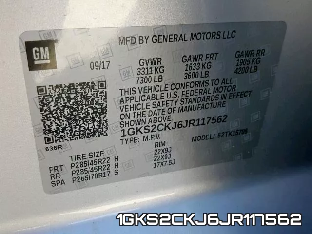 1GKS2CKJ6JR117562 фото 2