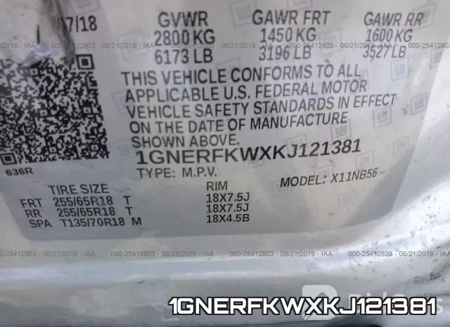 1GNERFKWXKJ121381 фото 10
