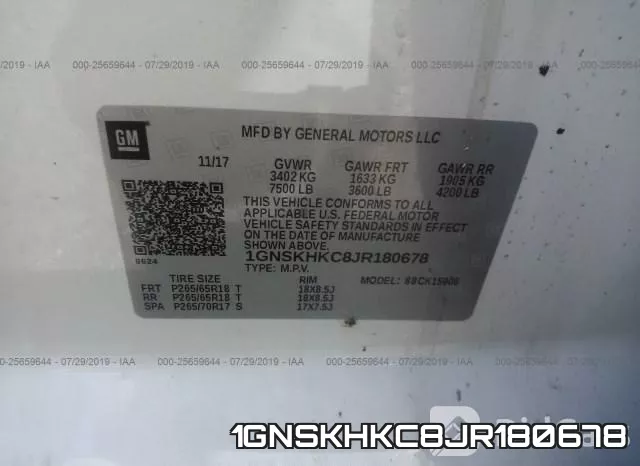 1GNSKHKC8JR180678 фото 10