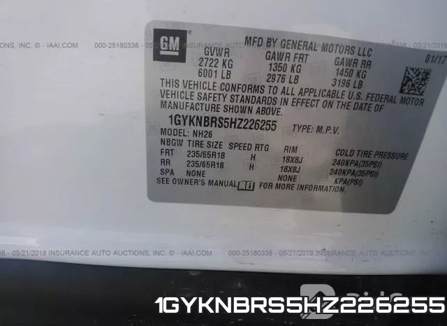1GYKNBRS5HZ226255 фото 10