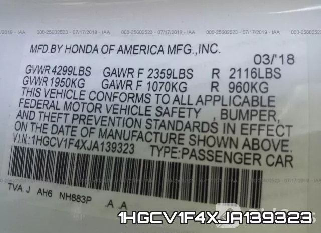 1HGCV1F4XJA139323 фото 10