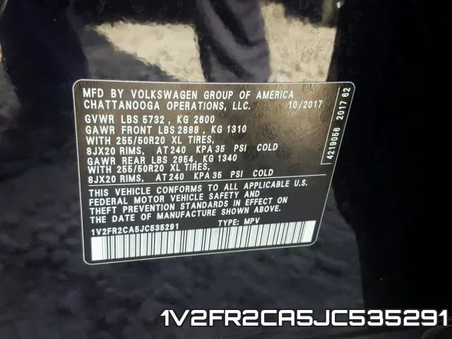 1V2FR2CA5JC535291 фото 2