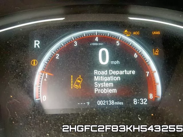 2HGFC2F83KH543255 фото 9