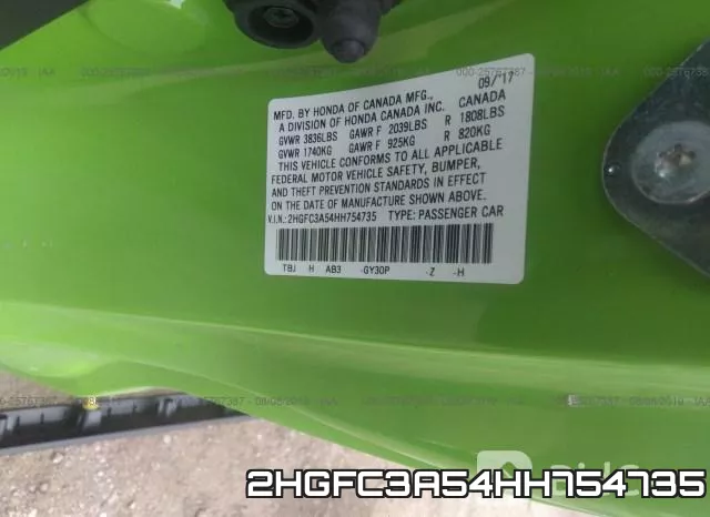 2HGFC3A54HH754735 фото 10