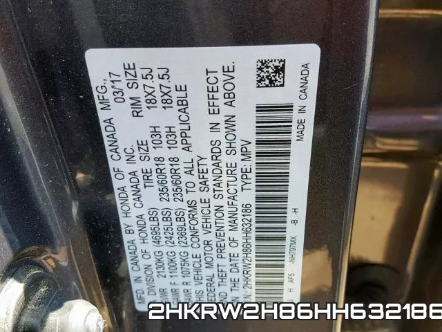 2HKRW2H86HH632186 фото 2