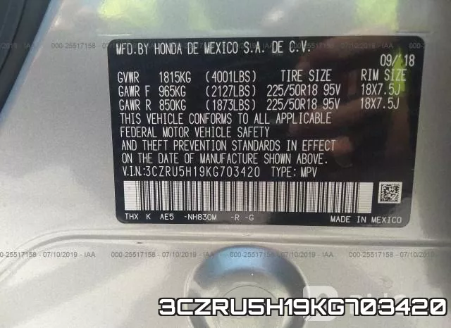 3CZRU5H19KG703420 фото 10