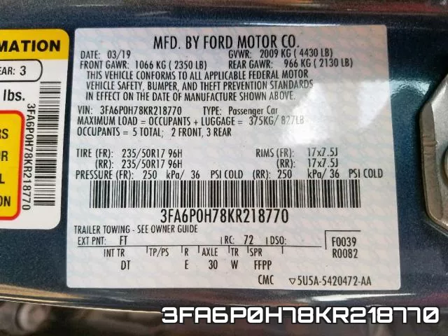 3FA6P0H78KR218770 фото 2