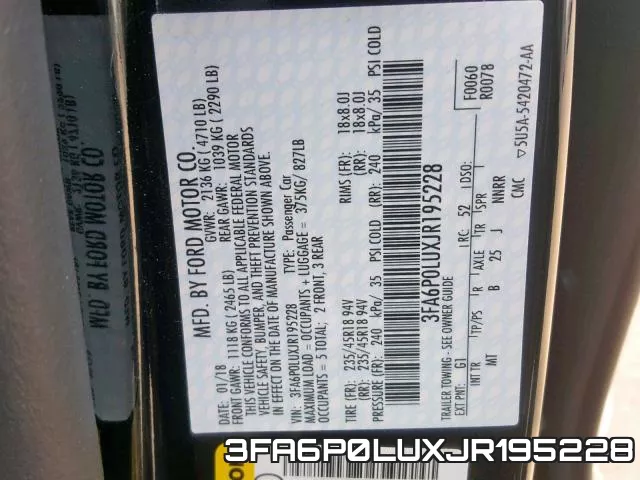 3FA6P0LUXJR195228 фото 2