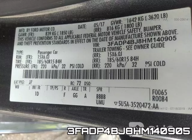 3FADP4BJ8HM140905 фото 10