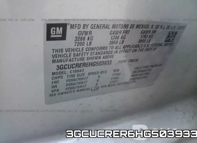 3GCUCRER6HG503933 фото 9
