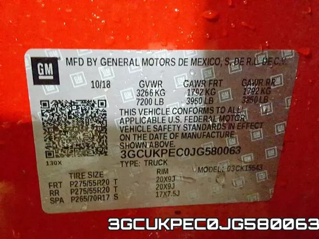 3GCUKPEC0JG580063 фото 2