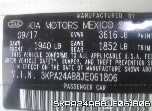 3KPA24AB8JE061806 фото 10