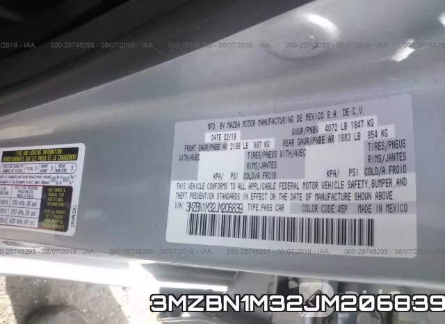 3MZBN1M32JM206839 фото 10