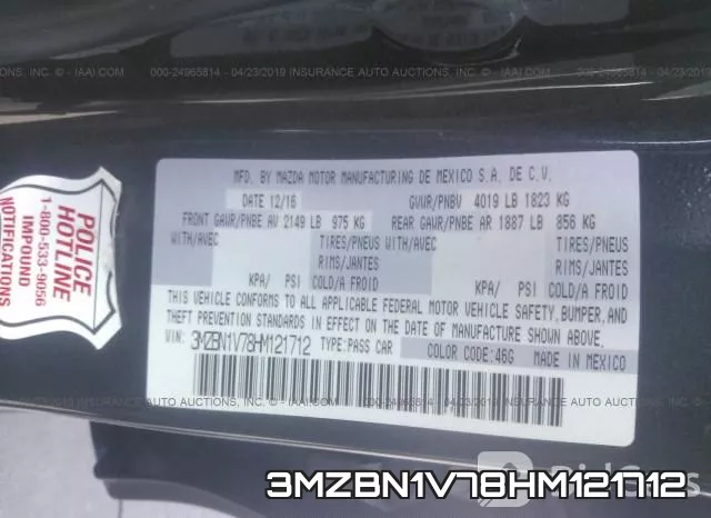 3MZBN1V78HM121712 фото 10