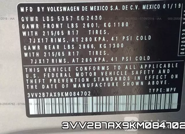3VV2B7AX9KM084702 фото 10