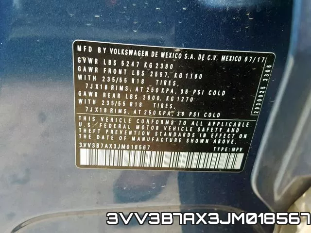 3VV3B7AX3JM018567 фото 2