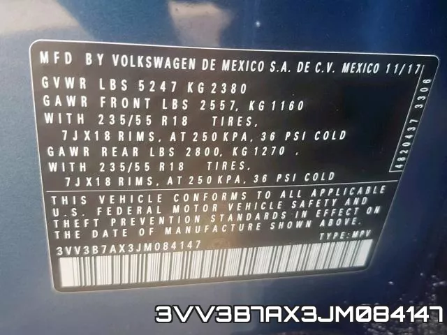 3VV3B7AX3JM084147 фото 2