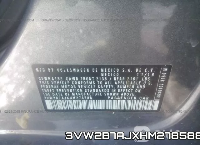3VW2B7AJXHM278588 фото 10