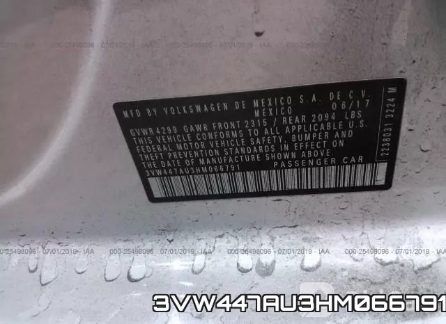 3VW447AU3HM066791 фото 10