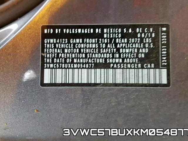 3VWC57BUXKM054877 фото 2