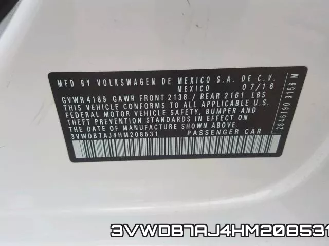 3VWDB7AJ4HM208531 фото 2
