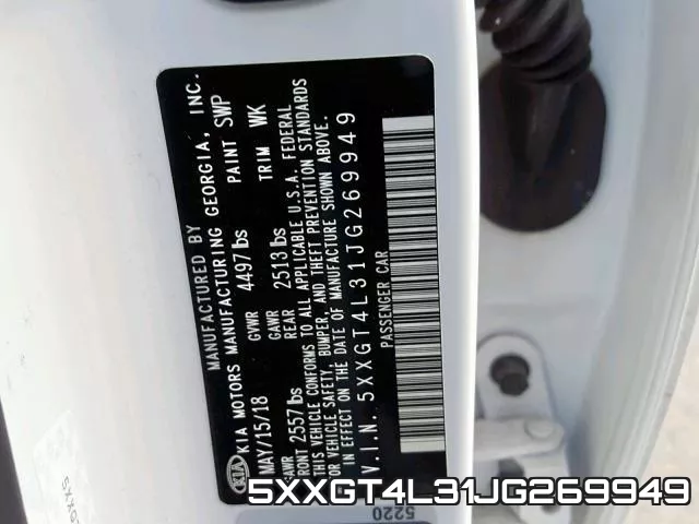 5XXGT4L31JG269949 фото 2