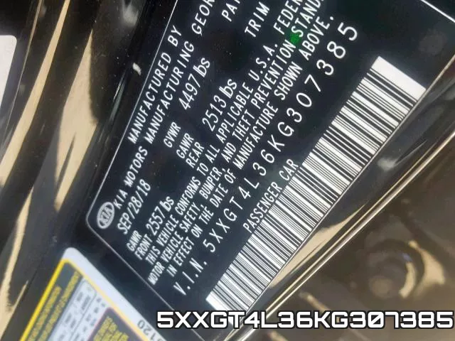 5XXGT4L36KG307385 фото 2