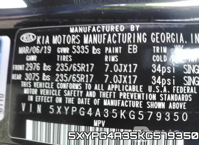 5XYPG4A35KG579350 фото 10
