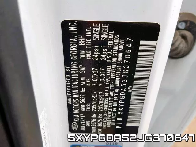 5XYPGDA52JG370647 фото 2