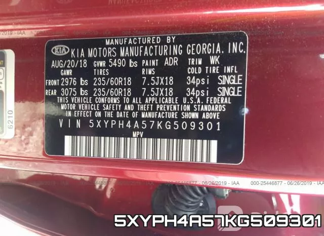 5XYPH4A57KG509301 фото 10
