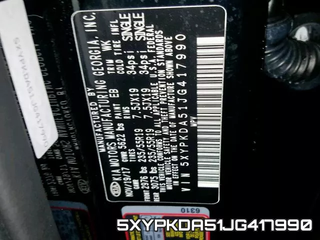 5XYPKDA51JG417990 фото 2