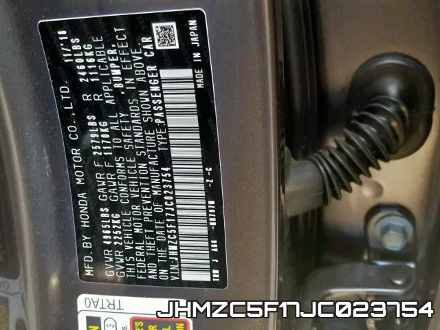 JHMZC5F17JC023754 фото 2