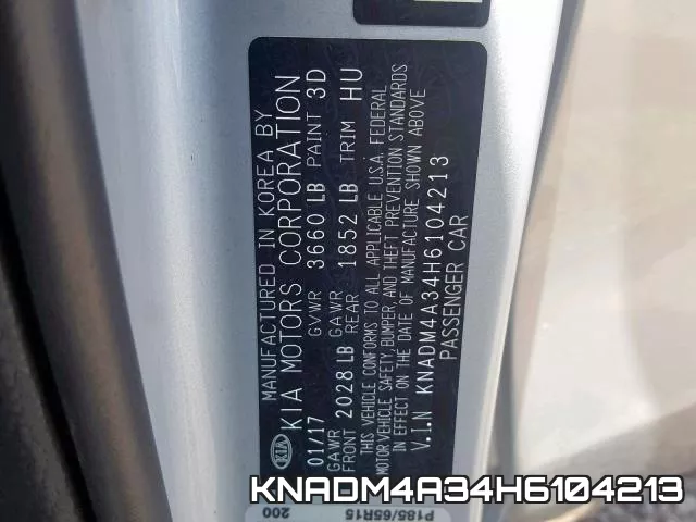 KNADM4A34H6104213 фото 2