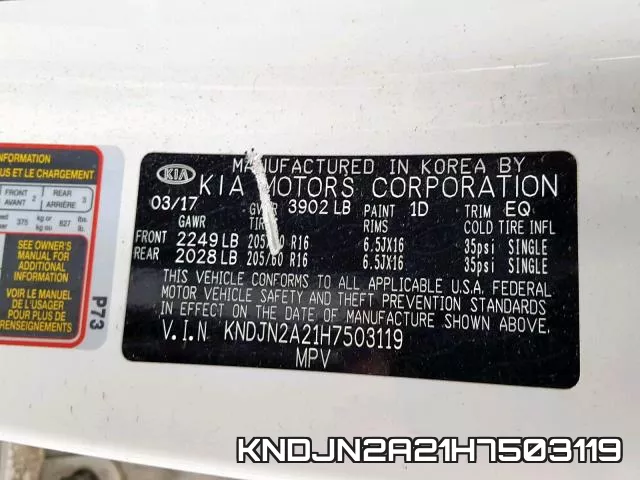 KNDJN2A21H7503119 фото 2