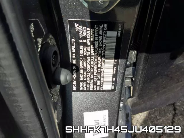 SHHFK7H45JU405129 фото 2