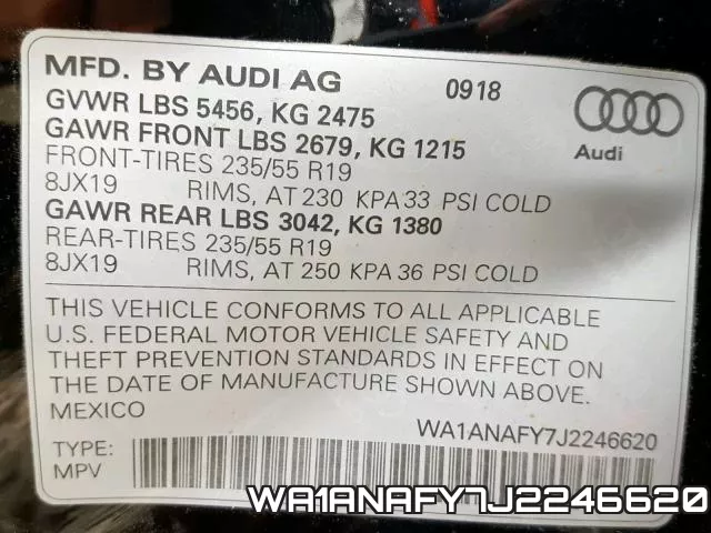 WA1ANAFY7J2246620 фото 2