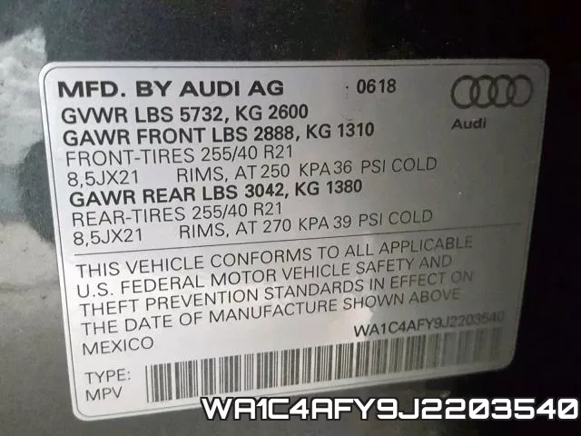 WA1C4AFY9J2203540 фото 2