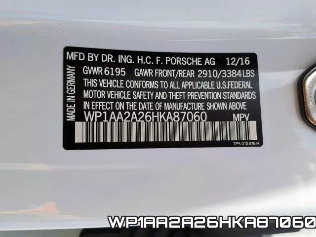 WP1AA2A26HKA87060 фото 2